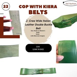 J. Crew Wide Italian Leather Double Buckle Belt